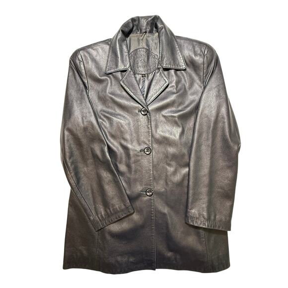 ROSLEEN Beautiful Women Black Genuine Leather Jacket Size Large - Picture 1 of 12